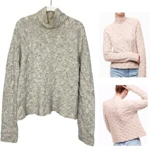 Aritzia Wilfred Free Mical Sweater Oatmeal sz XS Alpaca Wool Blend Turtleneck